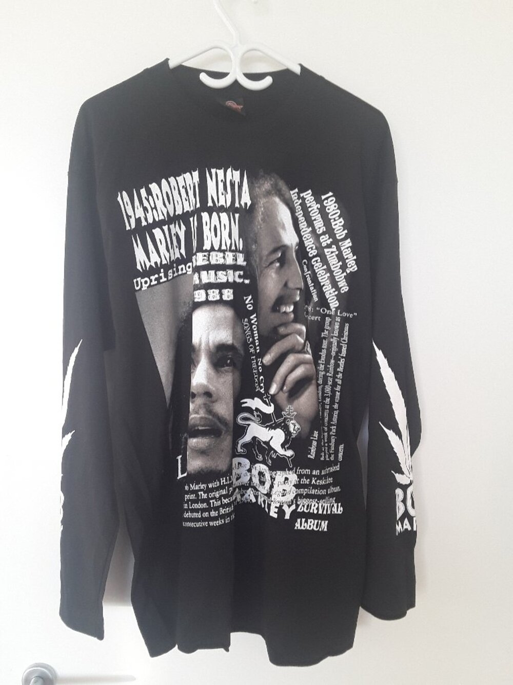 Bob Marley Long Sleeve Shirt -Double‑Sided Graphic – long Sleeves – XL